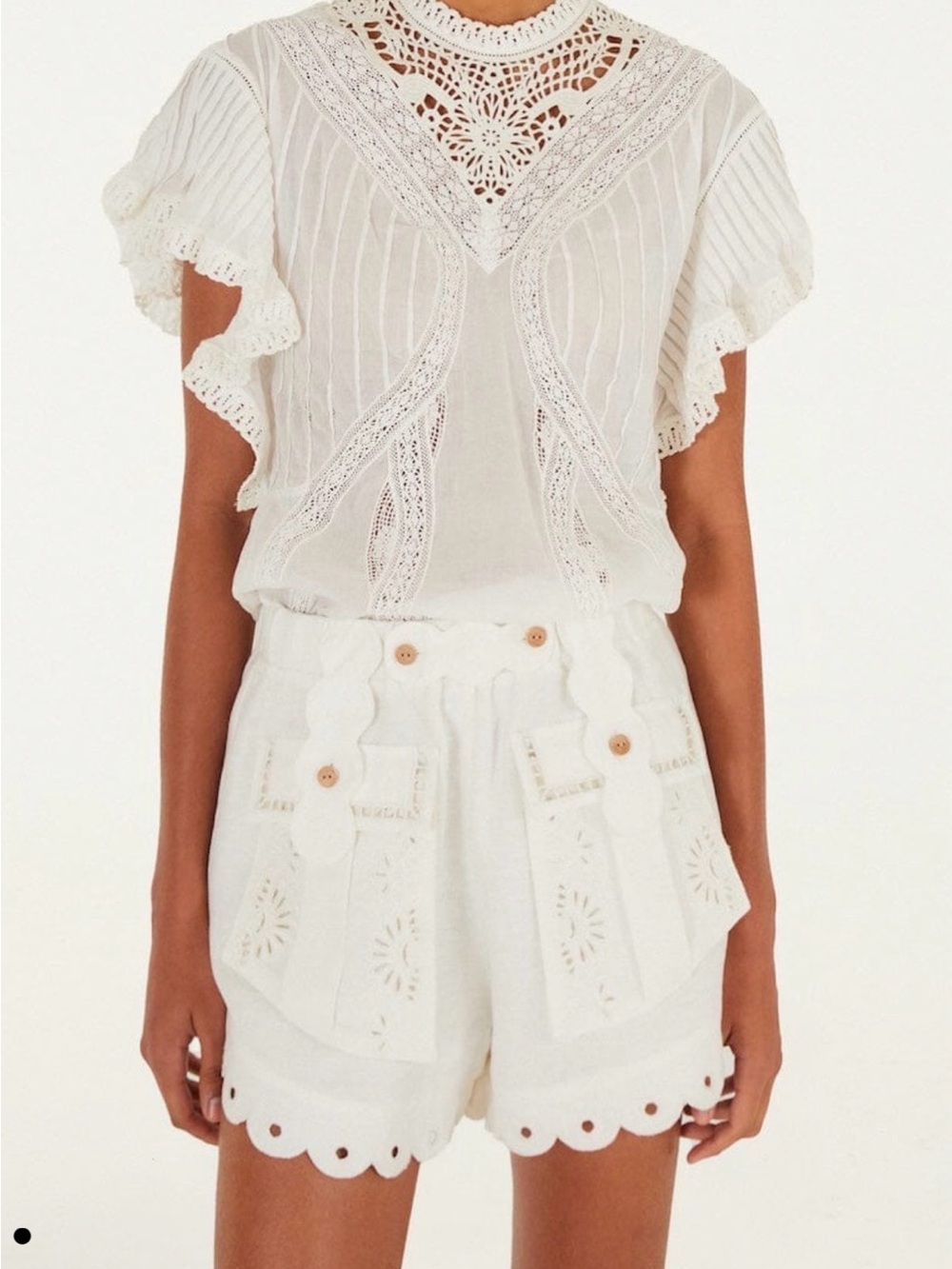 Farm Rio Off-White Artisanal Short - Picture 4 of 4